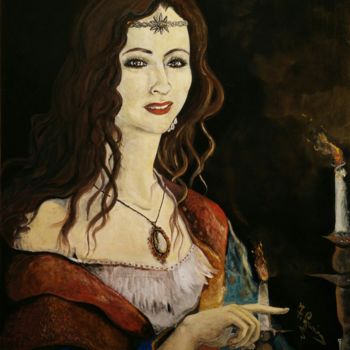Pintura titulada "La Castellana" por Fulvia Guccini, Obra de arte original, Témpera