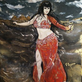 Painting titled "Leyla" by Fulvia Guccini, Original Artwork, Tempera