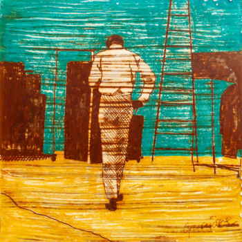 Ζωγραφική με τίτλο "Miles walks" από Davide Guccione, Αυθεντικά έργα τέχνης, Ακρυλικό