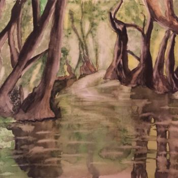 Pintura intitulada "Jungle" por Gudrun Sageder, Obras de arte originais, Aquarela