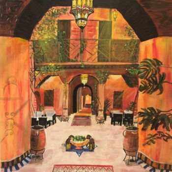 Painting titled "moroccan entry" by Gudrun Sageder, Original Artwork, Acrylic