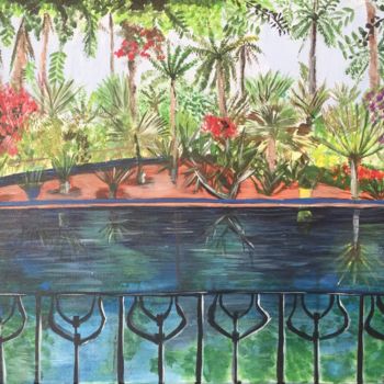Painting titled "Jardin Majorelle" by Gudrun Sageder, Original Artwork, Acrylic