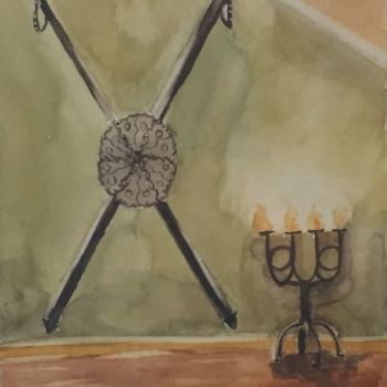 Painting titled "nostalgic punishment" by Gudrun Sageder, Original Artwork, Watercolor