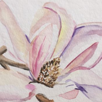 Painting titled "Magnolia" by Gudrun Sageder, Original Artwork, Watercolor