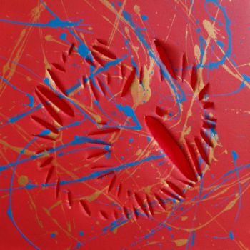 Painting titled "Red" by Thierry Guého, Original Artwork, Acrylic
