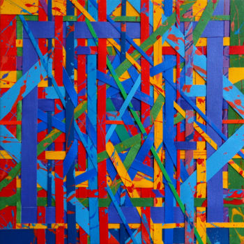 Painting titled "Tressage" by Thierry Guého, Original Artwork, Acrylic