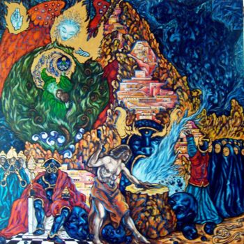 Peinture intitulée "Les fils de Caïn" par Thierry Guého, Œuvre d'art originale, Huile