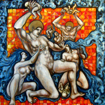 Pittura intitolato "Massacre des innoce…" da Thierry Guého, Opera d'arte originale, Olio