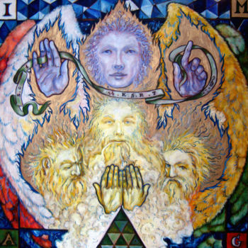Malerei mit dem Titel "Transfiguration" von Thierry Guého, Original-Kunstwerk, Öl