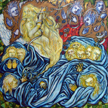 Painting titled "Assomption" by Thierry Guého, Original Artwork, Oil