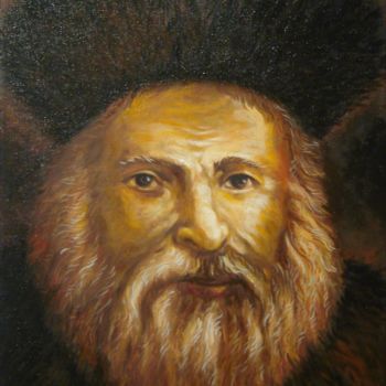 Pintura intitulada "Rabbin" por Thierry Guého, Obras de arte originais, Óleo