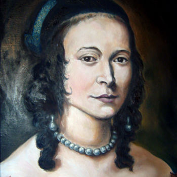 Pintura intitulada "Dame" por Thierry Guého, Obras de arte originais, Óleo