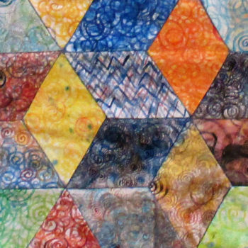 Textielkunst getiteld "Écailles de Dragon" door Thierry Guého, Origineel Kunstwerk