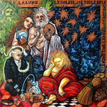 Pintura intitulada "Songe" por Thierry Guého, Obras de arte originais, Óleo