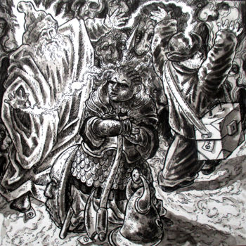 「Séparation」というタイトルの描画 Thierry Guéhoによって, オリジナルのアートワーク, インク