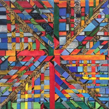Painting titled "Composition 16" by Thierry Guého, Original Artwork, Acrylic