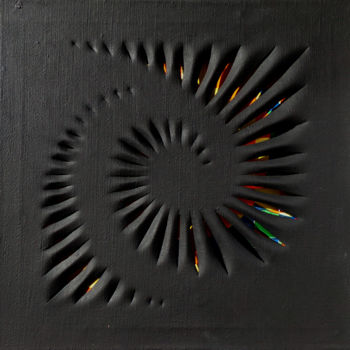 Peinture intitulée "Soleil Noir" par Thierry Guého, Œuvre d'art originale, Acrylique