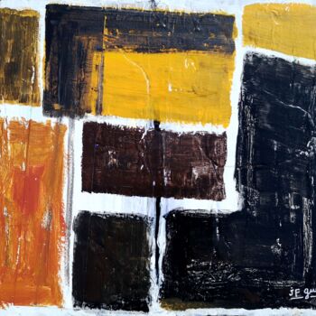 Painting titled "Composition 11-23" by Jean François Guelfi, Original Artwork, Acrylic Mounted on Wood Stretcher frame
