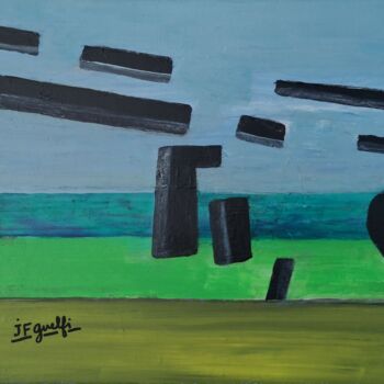 Painting titled "Petite composition…" by Jean François Guelfi, Original Artwork, Acrylic Mounted on Wood Stretcher frame