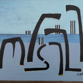 Painting titled "Composition 37-22-2…" by Jean François Guelfi, Original Artwork, Acrylic Mounted on Wood Stretcher frame
