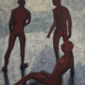 Painting titled "sans titre  silhoue…" by Guénaël Henrion, Original Artwork, Acrylic