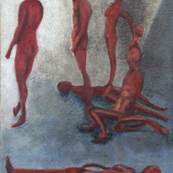 Painting titled "sans titre   silhou…" by Guénaël Henrion, Original Artwork, Acrylic