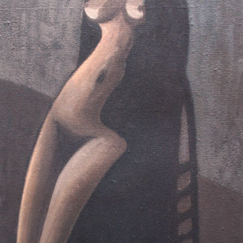 Painting titled "nu" by Guénaël Henrion, Original Artwork, Oil