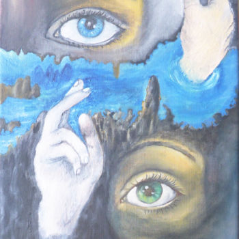 Pittura intitolato "Augen ● Hände ● Fel…" da Günter Ruhm, Opera d'arte originale, Olio