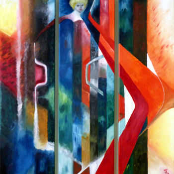 「Triptychon Modern 2…」というタイトルの絵画 Günter Ruhmによって, オリジナルのアートワーク, オイル