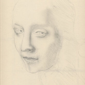 Drawing titled "Zeichnung Porträt e…" by Günter Ruhm, Original Artwork, Pencil