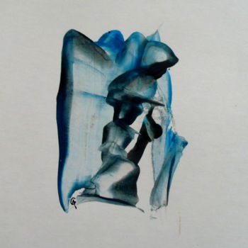 Peinture intitulée "Blue angel Peinture…" par Guenzone, Œuvre d'art originale, Encaustique