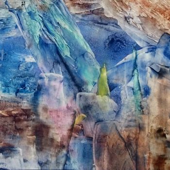 Painting titled "VISIO Peinture coul…" by Guenzone, Original Artwork, Encaustic