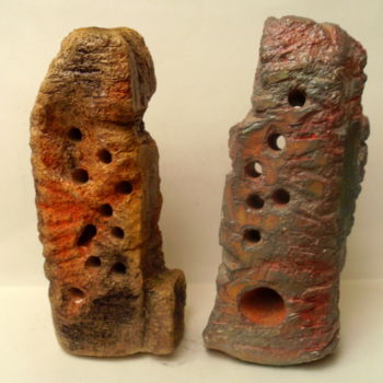Sculpture intitulée "Mégalithe ceramique…" par Guenzone, Œuvre d'art originale, Céramique