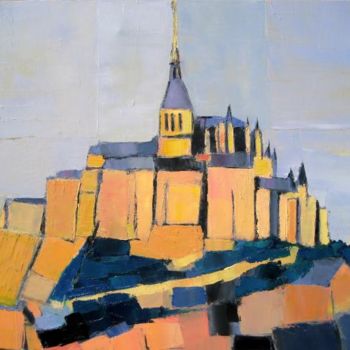 Peinture intitulée "Mont Saint-Michel" par Guernez, Œuvre d'art originale, Huile
