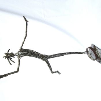 Sculpture intitulée "HOMME EN EQUILIBRE…" par Gueryn, Œuvre d'art originale, Métaux