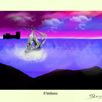 Painting titled "Il Veliero" by Guglielmo Arcieri, Original Artwork