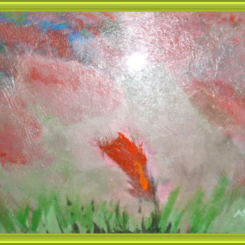 Painting titled "Un fiore" by Guglielmo Arcieri, Original Artwork