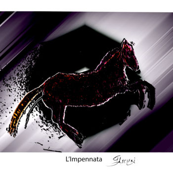 Картина под названием "L'Impennata" - Guglielmo Arcieri, Подлинное произведение искусства