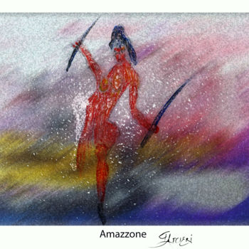 Painting titled "Amazzone" by Guglielmo Arcieri, Original Artwork