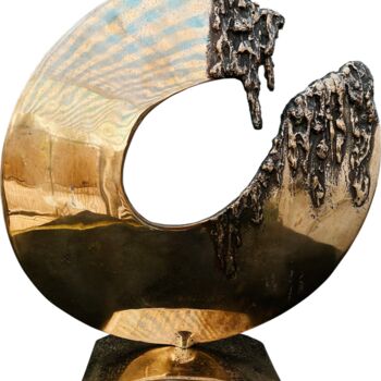 Sculpture titled "Colata ovale" by Guglielmo Ferraiola, Original Artwork, Bronze