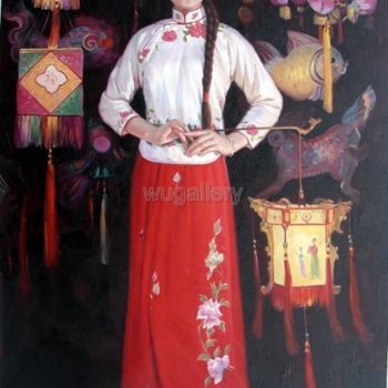 Painting titled "FESTIVAL" by Guibing Zhu, Original Artwork, Oil