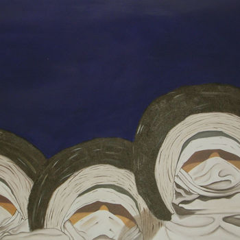 Pittura intitolato "Capi tribu'" da Guido Mannini, Opera d'arte originale, Olio