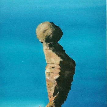 Pittura intitolato "Totem di roccia" da Guido Mannini, Opera d'arte originale, Olio