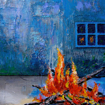 Картина под названием "fuoco-e-fiamma-acry…" - Guido Schraner, Подлинное произведение искусства