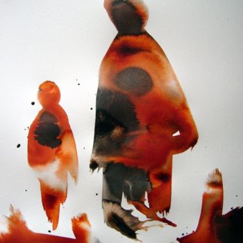 Peinture intitulée "Ils" par Guillaume Vincent, Œuvre d'art originale, Encre