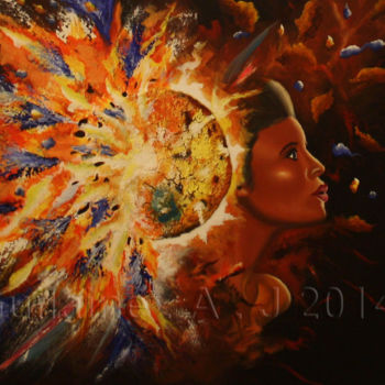 Painting titled "Odyssey" by Guilaine Arts, Original Artwork, Acrylic