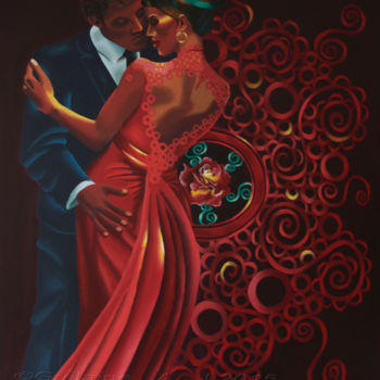 Peinture intitulée "Golden Love" par Guilaine Arts, Œuvre d'art originale, Acrylique