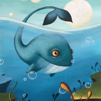 Peinture intitulée "baleine.jpg" par Camille Guilbaud, Œuvre d'art originale, Acrylique