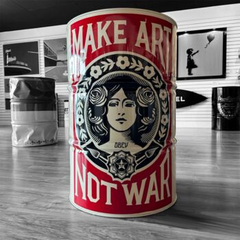 Escultura titulada "Make art not war Can" por Guillaume Anthony, Obra de arte original, Metales