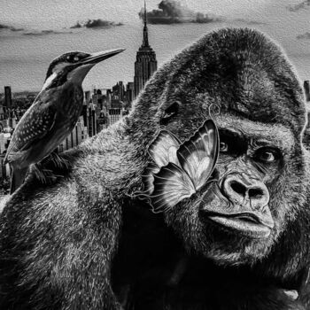 Digitale Kunst getiteld "Kong" door Guillaume Bellebault, Origineel Kunstwerk, Gemanipuleerde fotografie